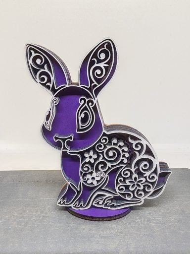 Lapin violet 2 découpage laser