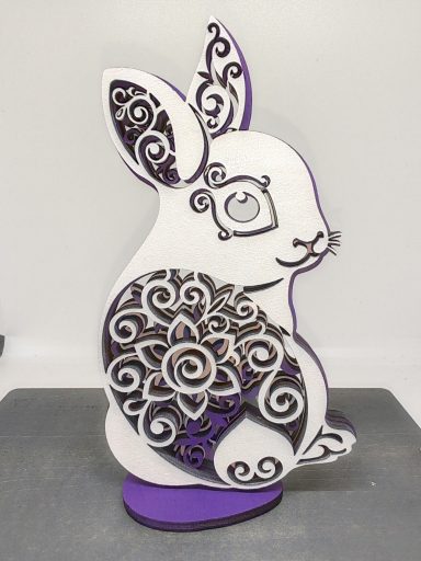 Lapin blanc découpage laser