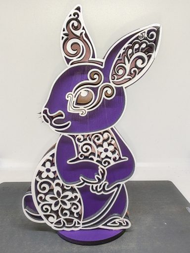 Lapin violet découpage laser